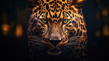 Powerful leopard with piercing eyes