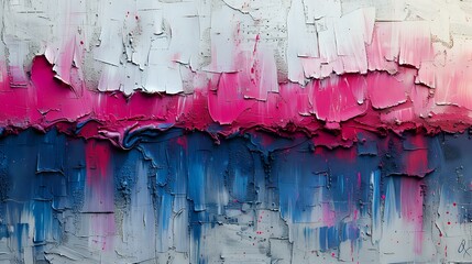 Vibrant Blue and Magenta: Urban Street Art with Rough Textures and Striking Colors