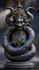 Majestic Serpent Deity Nagaraja Embodying Ancient Mysticism and Royalty