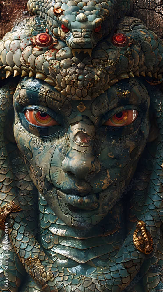 Canvas Prints mesmerizing serpent deity of royalty and transformation depicted in watercolor