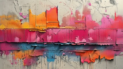Edgy and Vibrant: Urban Street Art with Rough Textures and Bold Colors