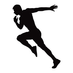 Running Man Silhouette on White Background