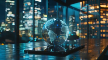Fototapeta premium A corporate report highlighting ESG (Environmental, Social, Governance) metrics within the green energy sector, showcasing sustainable business practices in the renewable energy industry