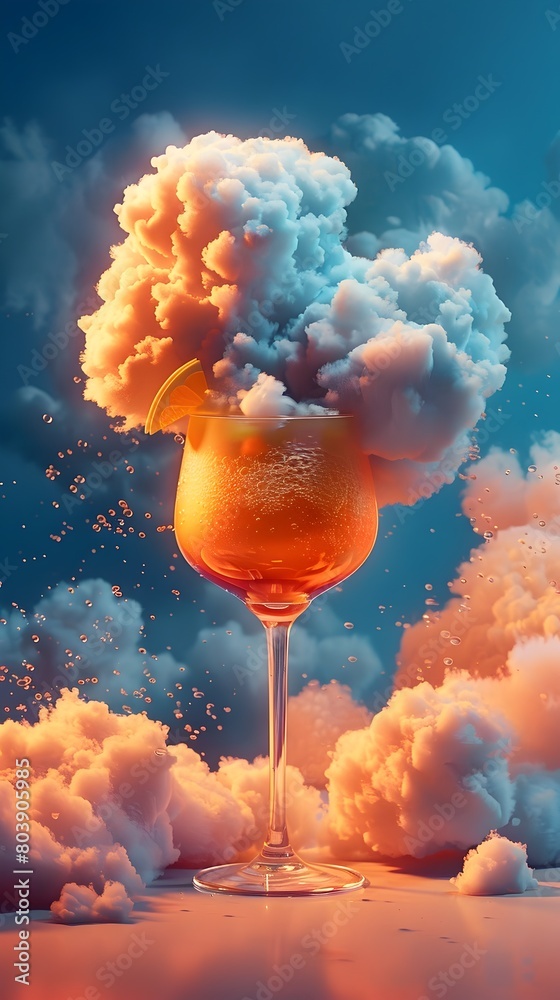 Canvas Prints Relaxed Cocktail Cloud in Cinematic Photographic Style with Details