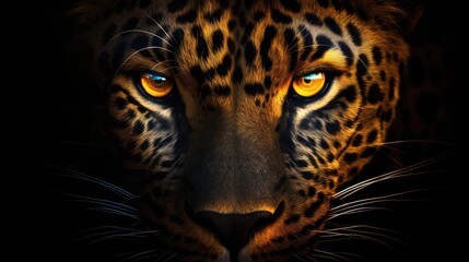 Obraz premium Intense tiger eyes in the dark