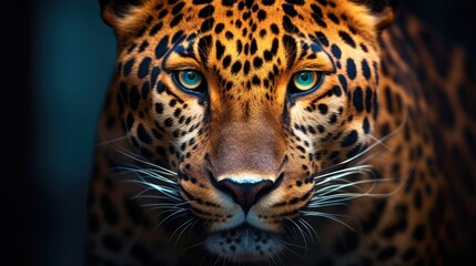 Intense gaze of a majestic leopard