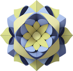 Obraz premium Geometric bloom. A vibrant flower constructed from overlapping geometric shapes. 