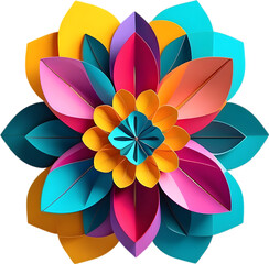 
Geometric bloom. A vibrant flower constructed from overlapping geometric shapes.
