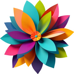 
Geometric bloom. A vibrant flower constructed from overlapping geometric shapes.
