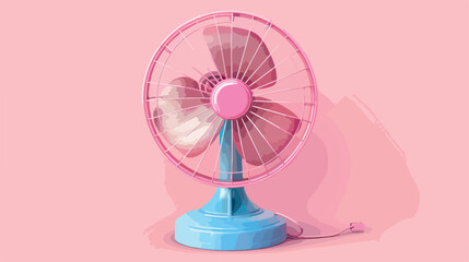 Electric fan on pink background style vector 