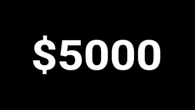 Increase counting numbers with dollar sign 0 to 10k  amount investment or figures concepts