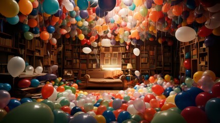 A room full of balloons - Powered by Adobe