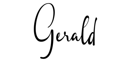 gerald - black color - name written - ideal for websites, presentations, greetings, banners, cards, t-shirt, sweatshirt, prints, cricut, silhouette, sublimation, tag

 - obrazy, fototapety, plakaty