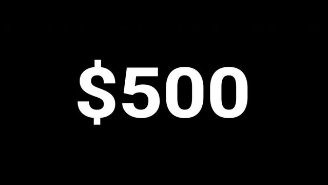 Increase counting numbers with dollar sign and decimal 0 to 1k  amount investment or figures concepts