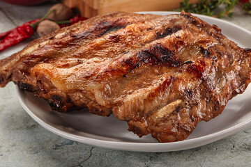 Grilled pork ribs with spices