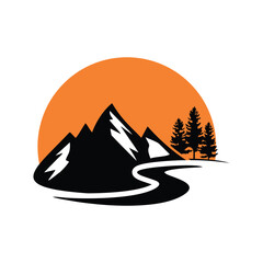 Mountain logo design vector,editable eps 10.