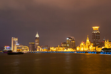 Obraz premium Lujiazui, Pudong New Area, Shanghai-city architecture night scene