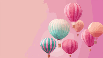 Festive air balloons on color background style