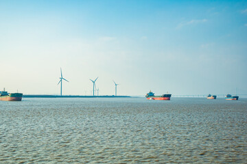 Hengsha Island, Chongming District, Shanghai-Seascape at sunset
