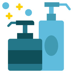 shampoo soap bottle cleaning bathroom flat style