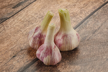 Young garlic heap for cooking