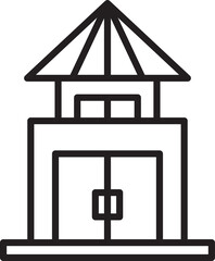 Building Tower Line Icon
