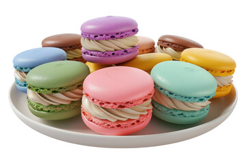 Obraz premium Colorful macaroons isolated on transparent background
