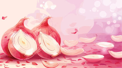 Fresh cut raw onion as background style vector