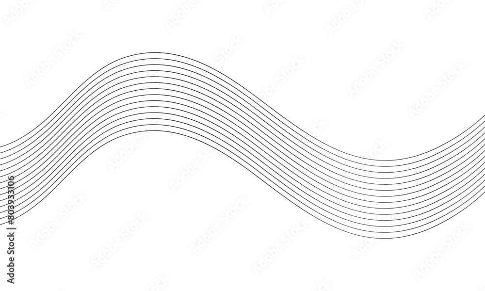 Poster abstract thin wave line vector illustration.