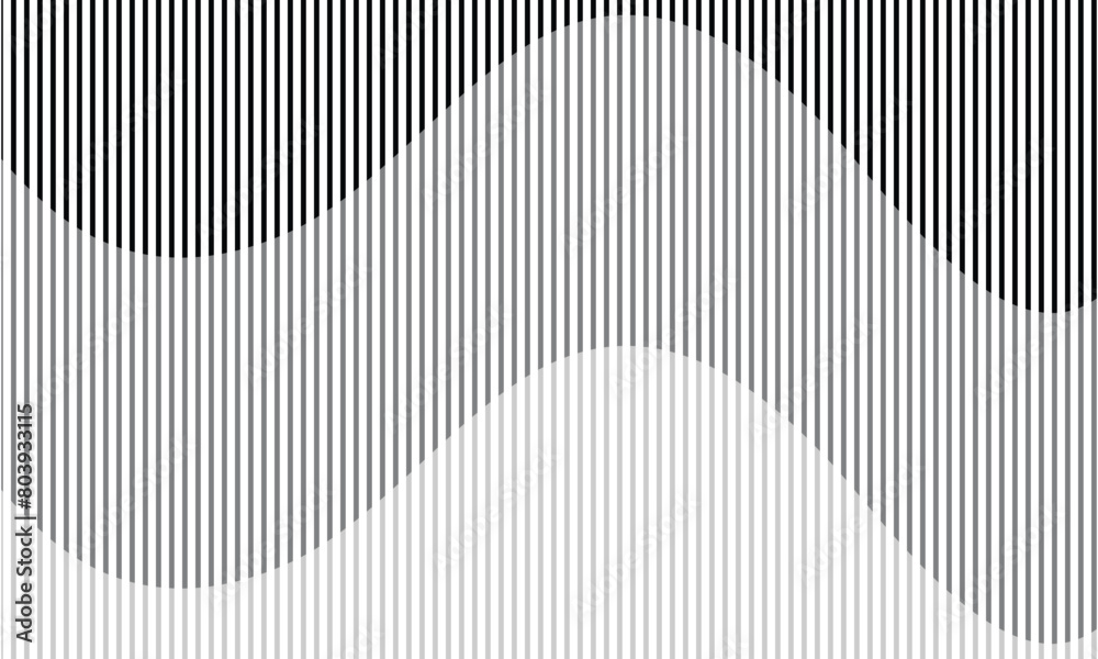 Aufkleber abstract repeatable vertical black grey thin wave line pattern vector illustration.