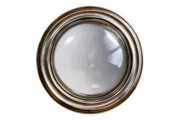 Convex mirror isolated on transparent background