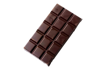 Fototapeta premium Dark chocolate bar isolated on transparent background