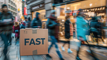 Obraz premium A close-up shot of a cardboard box with the word 