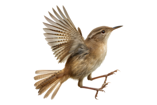 Wren dancing isolated on transparent background