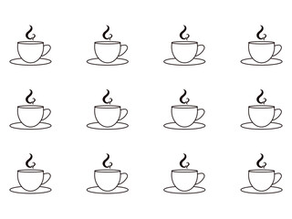 A coffee cup shapes symbol isolated on a white background.