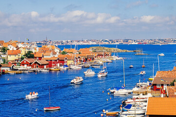 Idyllic view at an old fishing village on the swedish west coast