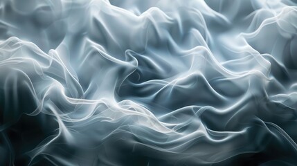 Abstract backdrop of swirling smoke or mist, resembling ethereal waves or undulating clouds in the sky.