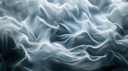 Obraz premium Abstract backdrop of swirling smoke or mist, resembling ethereal waves or undulating clouds in the sky.