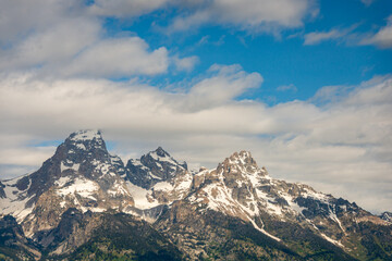 Snow-capped Mountains Landscape in Grand Teton National Park in Wyoming