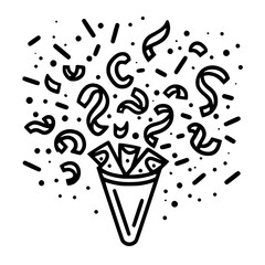 Confetti icon, celebration icon, birthday icon, party icon, anniversary icon, event icon, holiday icon, ceremony icon, festival icon, greeting icon, exploding icon, Christmas icon, festive icon,party,
