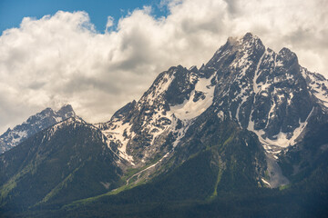 Snow-capped Mountains Landscape in Grand Teton National Park in Wyoming