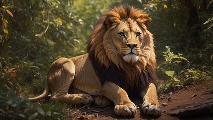 Obraz premium male lion in the wild