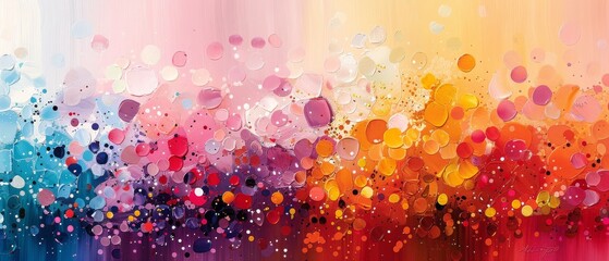 Vibrant Confetti-Like Color Bursts on Canvas