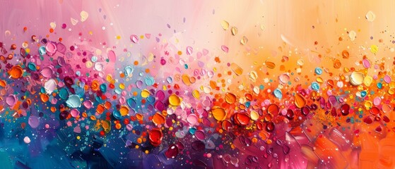 Sunset Spectrum Abstract Confetti Canvas Art