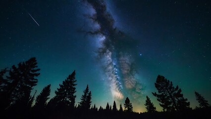 Naklejka premium sky with stars Starry Night Celestial Symphony