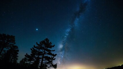 sky with stars and clouds timelapse Starry Night Celestial Symphony