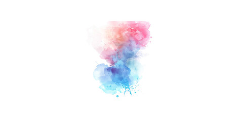 Watercolor splash, soft pastel color palette in the style of clipart on a white background