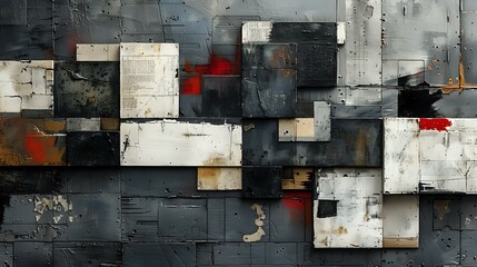 Urban Texture Abstract: Monochromatic Modern Art Composition