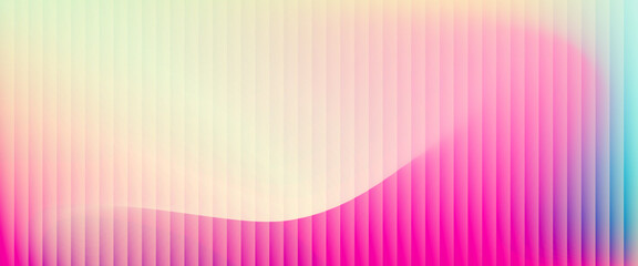 Colorful grainy gradient background template. Trendy ribbed glass effect