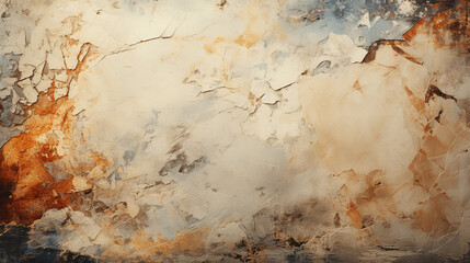 Oil Painting of Beige Color Cracked Concrete Wall Texture Background